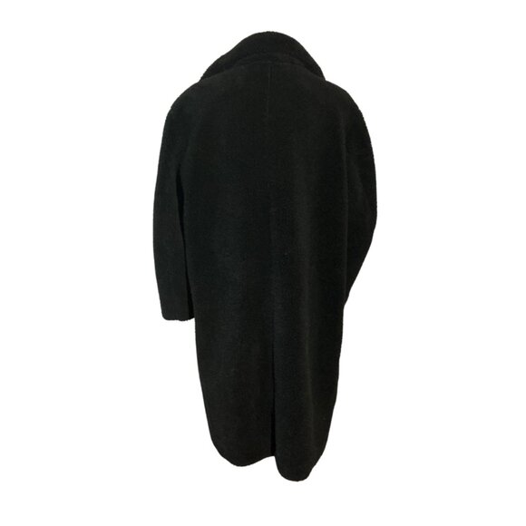 GAP Black Sherpa Coat Petite Small NWOT Long Button Front - Picture 3 of 10